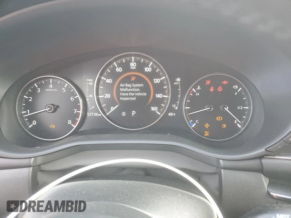 2020 Mazda 3 Preferred with VIN JM1BPBMM4L1159907, listed as a Copart auction lot 52510115 with 57,736 mi miles and Salvage Title. Bid and sale history available at DreamBid. Image 9.