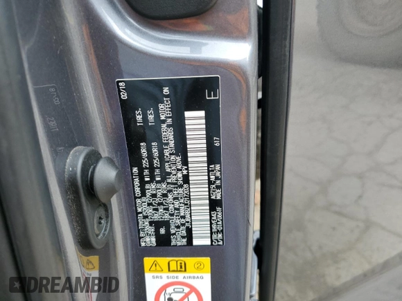 2018 Lexus NX 300 z VIN JTJBARBZ1J2172028, wystawiony jako Copart lot #55750525 z przebiegiem 67 778 mil mil oraz Szkoda całkowita • Salvage title. Historia ofert i sprzedaży dostępna na DreamBid. Obrazek 12.