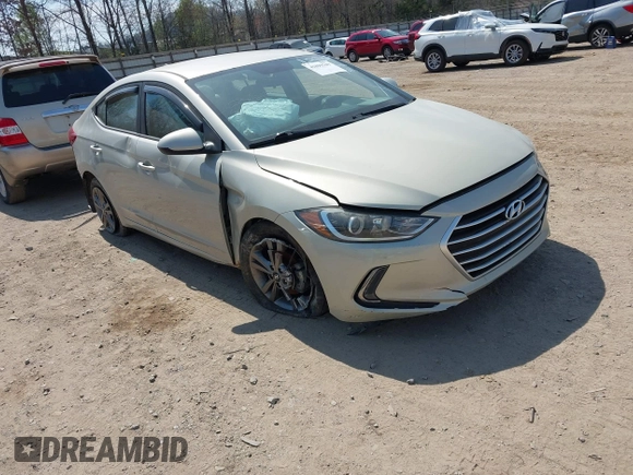 2017 Hyundai Elantra Limited with VIN 5NPD84LF1HH075595, listed as a IAAI auction lot 41899349 with 125,051 mi miles. Bid and sale history available at carsss.com. Image 1.