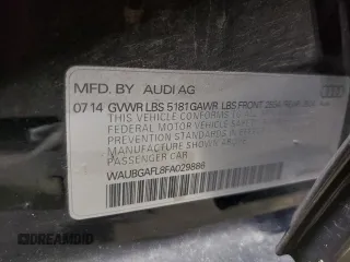 2015 Audi S4 Premium Plus with VIN WAUBGAFL8FA029886, listed as a Copart auction lot 64437204 with 87,790 mi miles and Salvage Title. Bid and sale history available at carsss.com. Image 12.