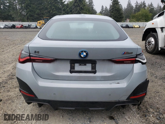 2024 BMW i4 M50 with VIN WBY33AW08RFR92494, listed as a Copart auction lot 64112974 with 3,485 mi miles and Salvage Title. Bid and sale history available at carsss.com. Image 6.