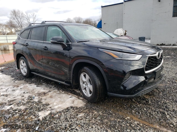 2021 Toyota Highlander L with VIN 5TDCZRBH7MS124411, listed as a Copart auction lot 44860965 with 47,504 mi miles and Salvage Title. Bid and sale history available at carsss.com. Image 4.