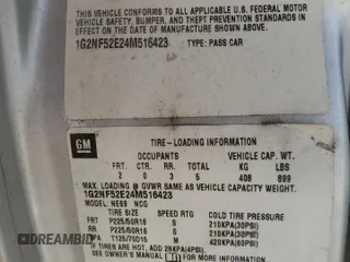 2004 Pontiac Grand Am SE1 z VIN 1G2NF52E24M516423, wystawiony jako Copart lot #50738105 z przebiegiem 196 844 mil mil oraz Szkoda całkowita • Salvage title. Historia ofert i sprzedaży dostępna na DreamBid. Obrazek 12.
