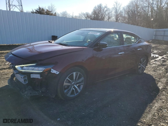 2020 Nissan Maxima SL with VIN 1N4AA6DV7LC371188, listed as a Copart auction lot 43680685 with 52,186 mi miles and Salvage Title. Bid and sale history available at carsss.com. Image 1.