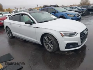 2019 Audi A5 Sportback Prestige with VIN WAUFNCF50KA039620, listed as a IAAI auction lot 40911124 with 49,433 mi miles. Bid and sale history available at carsss.com. Image 1.