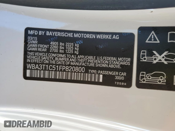 2015 BMW 4 Series 428i xDrive with VIN WBA3T1C51FP820800, listed as a Copart auction lot 88390905 with 168,906 mi miles and Salvage Title. Bid and sale history available at carsss.com. Image 14.