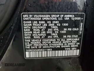 2021 Volkswagen Atlas SE with VIN 1V2KC2CA9MC211863, listed as a Copart auction lot 43328075 with 38,930 mi miles and Salvage title. Bid and sale history available at DreamBid. Image 14.