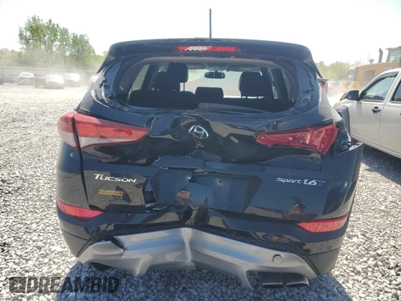 2017 Hyundai Tucson Sport with VIN KM8J33A28HU285205, listed as a Copart auction lot 53367495 with 80,770 mi miles and Salvage title. Bid and sale history available at DreamBid. Image 6.