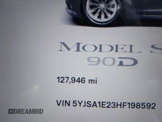 2017 Tesla Model S 100D with VIN 5YJSA1E23HF198592, listed as a IAAI auction lot 41721755 with 127,946 mi miles. Bid and sale history available at carsss.com. Image 16.
