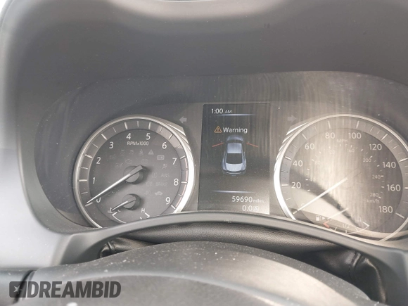 2020 Infiniti Q60 Luxe with VIN JN1EV7EK5LM340383, listed as a IAAI auction lot 40920550 with 59,690 mi miles and . Bid and sale history available at carsss.com. Image 7.