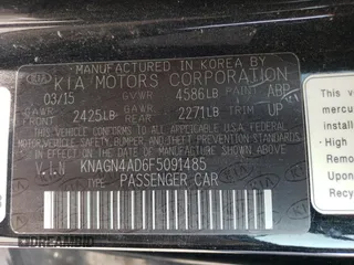 2015 Kia Optima Hybrid EX with VIN KNAGN4AD6F5091485, listed as a Copart auction lot 70281894 with 134,368 mi miles and Salvage Title. Bid and sale history available at carsss.com. Image 12.
