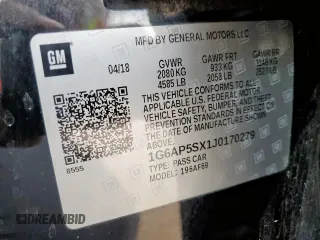 2018 Cadillac CTS RWD z VIN 1G6AP5SX1J0170279, wystawiony jako Copart lot #55227975 z przebiegiem 123 393 mil mil oraz Szkoda całkowita • Salvage title. Historia ofert i sprzedaży dostępna na DreamBid. Obrazek 13.