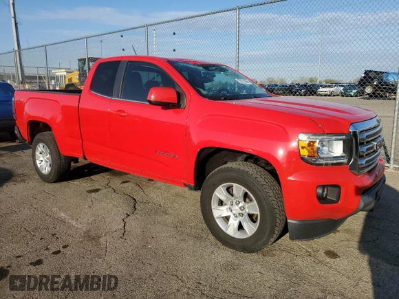 2015 GMC Canyon 4WD SLE with VIN 1GTH6BE38F1183778, listed as a Copart auction lot 53371055 with 28,723 mi miles and Salvage Title. Bid and sale history available at carsss.com. Image 4.