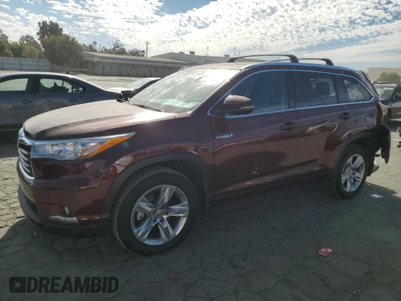 2015 Toyota Highlander Hybrid Limited with VIN 5TDDCRFH6FS012637, listed as a Copart auction lot 78057174 with 120,579 mi miles and Salvage Title. Bid and sale history available at carsss.com. Image 1.