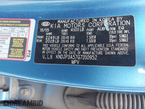 2016 Kia Soul + z VIN KNDJP3A57G7310952, wystawiony jako IAAI lot #42383847 z przebiegiem 165 774 mil mil oraz . Historia ofert i sprzedaży dostępna na DreamBid. Obrazek 9.