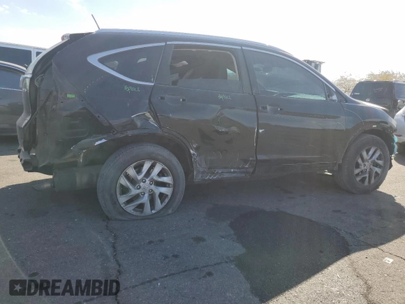 2015 Honda CR-V EX-L with VIN 5J6RM4H77FL085568, listed as a Copart auction lot 43617255 with 216,492 mi miles and Salvage Title. Bid and sale history available at carsss.com. Image 3.
