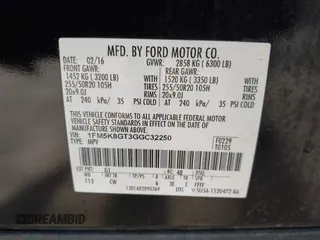 2016 Ford Explorer Sport with VIN 1FM5K8GT3GGC32250, listed as a IAAI auction lot 42205335 with 179,707 mi miles and . Bid and sale history available at carsss.com. Image 9.