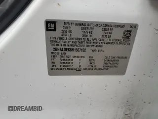 2017 Chevrolet Equinox Premier with VIN 2GNALDEK8H1507152, listed as a Copart auction lot 43799455 with 111,729 mi miles and Salvage Title. Bid and sale history available at carsss.com. Image 15.