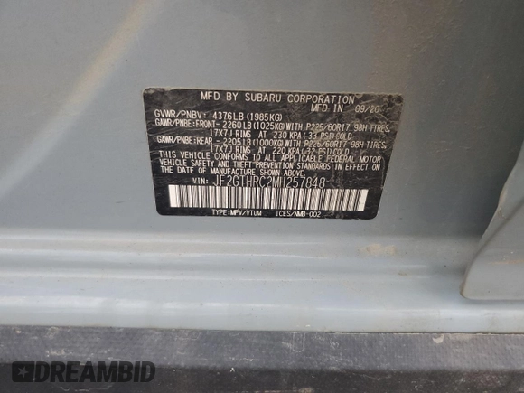2021 Subaru Crosstrek Special Sports with VIN JF2GTHRC2MH257848, listed as a Copart auction lot 63746235 with 45,797 mi miles and Salvage title. Bid and sale history available at DreamBid. Image 13.