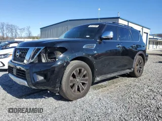 2018 Nissan Armada Platinum with VIN JN8AY2NFXJ9330252, listed as a Copart auction lot 49107385 with 125,596 mi miles and Salvage Title. Bid and sale history available at carsss.com. Image 1.