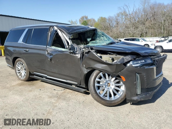 2021 Cadillac Escalade Premium Luxury with VIN 1GYS4CKL6MR249968, listed as a Copart auction lot 47406705 with 28,937 mi miles and Salvage title. Bid and sale history available at DreamBid. Image 4.