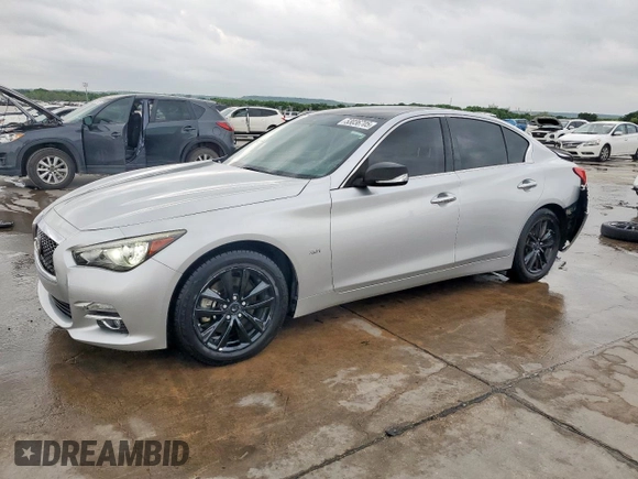2017 Infiniti Q50 Premium with VIN JN1EV7AP5HM744552, listed as a Copart auction lot 53036705 with 122,100 mi miles and Salvage Title. Bid and sale history available at carsss.com. Image 1.
