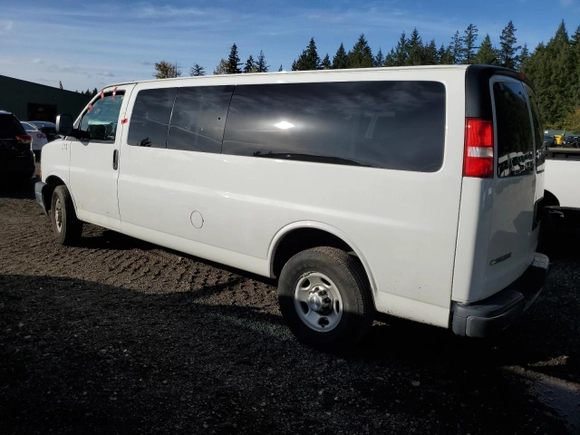 2019 Chevrolet Express Passenger LT with VIN 1GAZGPFG6K1363036, listed as a Copart auction lot 76491854 with 0 mi miles and Salvage Title. Bid and sale history available at carsss.com. Image 2.
