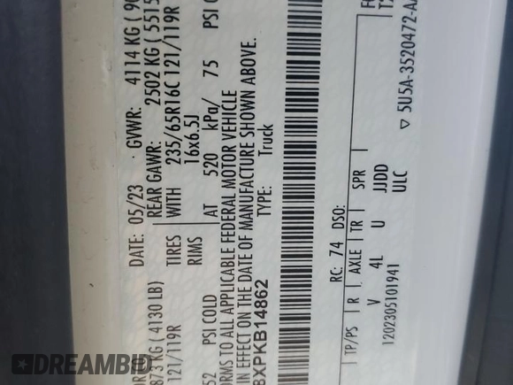 2023 Ford Transit Cargo z VIN 1FTBR1X8XPKB14862, wystawiony jako Copart lot #83661874 z przebiegiem Nie podano mil oraz Szkoda całkowita • Salvage title. Historia ofert i sprzedaży dostępna na DreamBid. Obrazek 13.