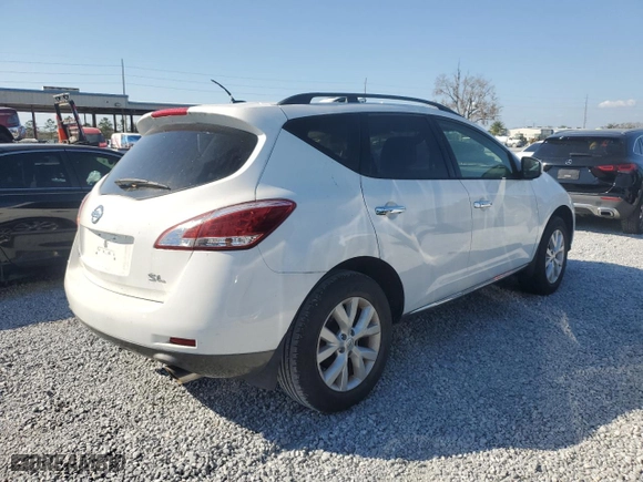 2014 Nissan Murano SL with VIN JN8AZ1MU4EW407521, listed as a Copart auction lot 44443685 with 0 mi miles and Salvage Title. Bid and sale history available at carsss.com. Image 3.
