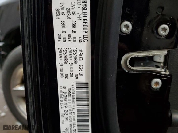 2014 Ram 1500 Express with VIN 1C6RR7KT4ES418965, listed as a Copart auction lot 43542955 with 167,514 mi miles and Salvage Title. Bid and sale history available at carsss.com. Image 12.