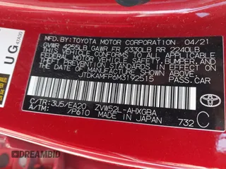 2021 Toyota Prius LE with VIN JTDKAMFP6M3192515, listed as a IAAI auction lot 42302003 with 74,247 mi miles and . Bid and sale history available at DreamBid. Image 9.
