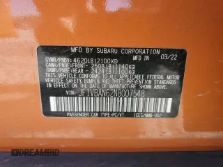 2022 Subaru WRX Limited with VIN JF1VBAN62N8007548, listed as a Copart auction lot 77757294 with 30,498 mi miles and Salvage Title. Bid and sale history available at carsss.com. Image 12.