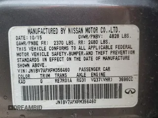 2015 Infiniti Q50 Premium with VIN JN1BV7APXFM356460, listed as a Copart auction lot 46093835 with 149,206 mi miles and Non Repairable. Bid and sale history available at carsss.com. Image 12.