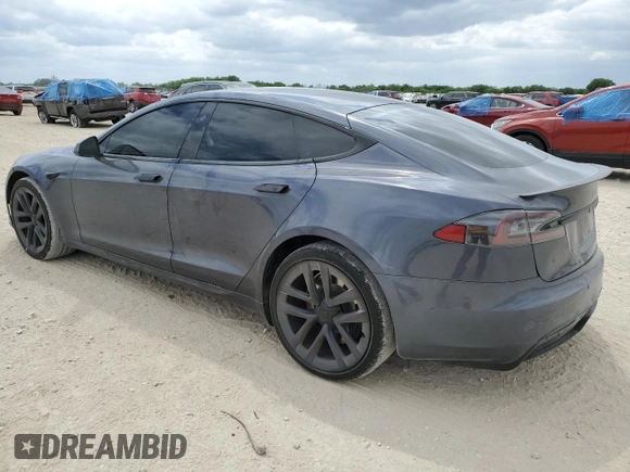 2021 Tesla Model S Long Range with VIN 5YJSA1E51MF453924, listed as a Copart auction lot 53486495 with 48,599 mi miles and Salvage title. Bid and sale history available at DreamBid. Image 2.