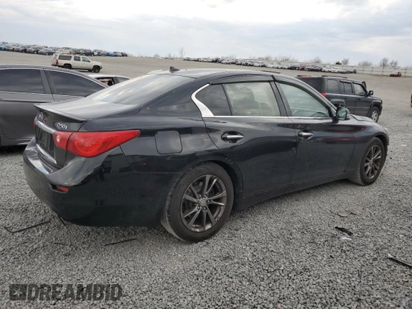 2015 Infiniti Q50 Premium with VIN JN1BV7AP7FM356321, listed as a Copart auction lot 50484505 with 141,310 mi miles and Salvage Title. Bid and sale history available at carsss.com. Image 3.