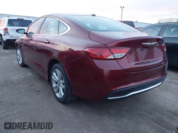 2015 Chrysler 200 Limited with VIN 1C3CCCAB7FN667556, listed as a IAAI auction lot 41787343 with 166,919 mi miles. Bid and sale history available at carsss.com. Image 3.