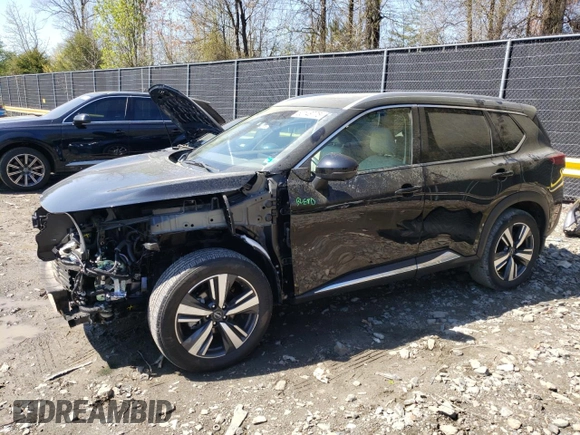2023 Nissan Rogue SL with VIN 5N1BT3CA9PC794989, listed as a Copart auction lot 52148775 with 14,850 mi miles and Salvage Title. Bid and sale history available at carsss.com. Image 1.