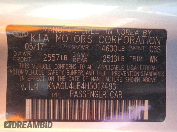 2017 Kia Optima Hybrid EX with VIN KNAGU4LE4H5017493, listed as a Copart auction lot 53949885 with 112,034 mi miles and Clean Title. Bid and sale history available at carsss.com. Image 12.