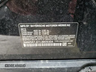 2020 BMW 3 Series 330i xDrive with VIN 3MW5R7J01L8B09304, listed as a Copart auction lot 50698125 with 49,409 mi miles and Salvage Title. Bid and sale history available at carsss.com. Image 12.