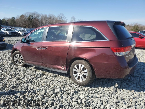 2016 Honda Odyssey EX-L with VIN 5FNRL5H65GB019868, listed as a Copart auction lot 46218155 with 150,714 mi miles and Salvage Title. Bid and sale history available at DreamBid. Image 2.