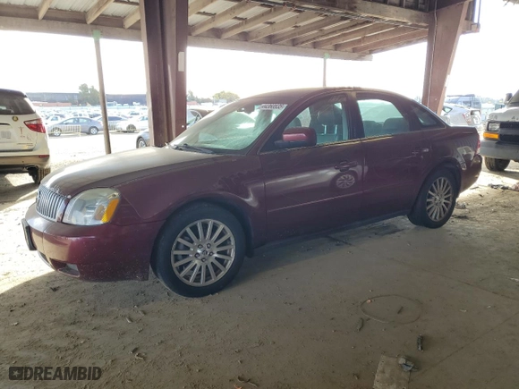 2005 Mercury Montego Premier with VIN 1MEFM42105G617326, listed as a Copart auction lot 44360835 with 0 mi miles and Salvage Title. Bid and sale history available at carsss.com. Image 1.