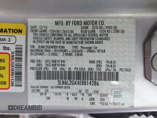 2014 Lincoln MKZ with VIN 3LN6L2GK4ER814286, listed as a IAAI auction lot 42657654 with 135,708 mi miles and . Bid and sale history available at DreamBid. Image 9.