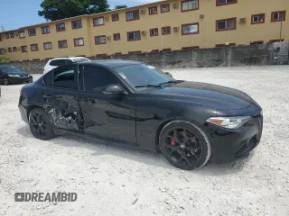2020 Alfa Romeo Giulia with VIN ZARFAMAN4L7623860, listed as a Copart auction lot 59011605 with 72,080 mi miles and Non repairable. Bid and sale history available at DreamBid. Image 4.