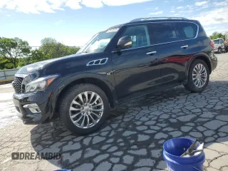 2017 Infiniti QX80 with VIN JN8AZ2NE9H9159198, listed as a Copart auction lot 58572875 with 136,492 mi miles and Salvage title. Bid and sale history available at DreamBid. Image 1.
