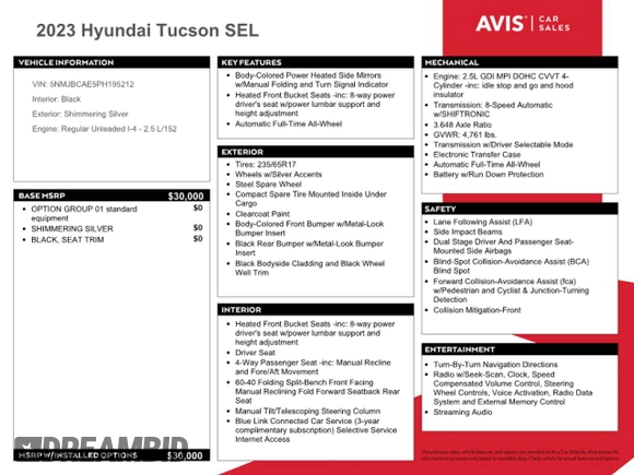 2023 Hyundai Tucson SEL with VIN 5NMJBCAE5PH195212, listed as a Copart auction lot 50311045 with 57,825 mi miles and Non Repairable. Bid and sale history available at DreamBid. Image 13.