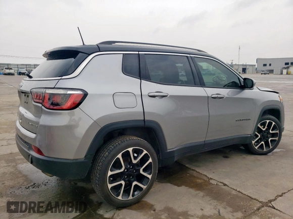 2018 Jeep Compass Limited with VIN 3C4NJDCB7JT179990, listed as a Copart auction lot 51595205 with Not Provided miles and Salvage Title. Bid and sale history available at DreamBid. Image 3.