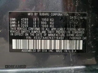 2019 Subaru Impreza с VIN 4S3GTAA67K3716460, выставлен на аукционе Copart как лот 55938635 с пробегом 133 912 миль миль и Списание • Salvage title. История ставок и продаж доступна на DreamBid. Изображение 14.