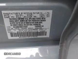 2024 Nissan Sentra SR with VIN 3N1AB8DV8RY278556, listed as a IAAI auction lot 41805114 with 32,366 mi miles. Bid and sale history available at carsss.com. Image 9.