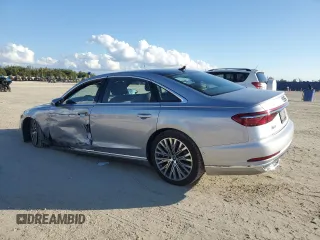 2021 Audi A8 with VIN WAU8DAF84MN018145, listed as a Copart auction lot 86952454 with 33,336 mi miles and Salvage Title. Bid and sale history available at carsss.com. Image 2.