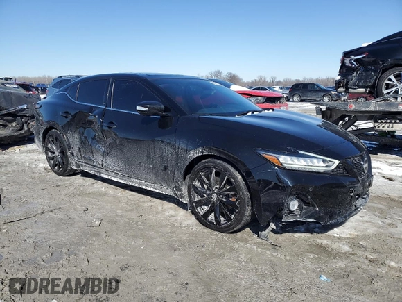 2023 Nissan Maxima SR with VIN 1N4AA6EV1PC505472, listed as a Copart auction lot 46052345 with 19,117 mi miles and Salvage title. Bid and sale history available at DreamBid. Image 4.